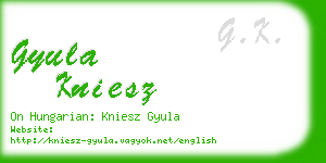 gyula kniesz business card